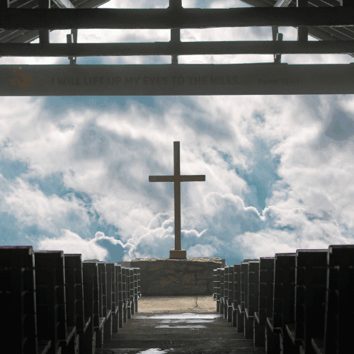 Home church gathering in worship